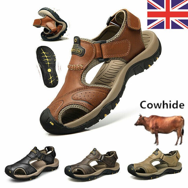 MEN'S SUMMER SANDALS OUTDOOR WALKING HIKING CLOSE TOE BEACH LEATHER SHOES SIZE MEN'S SUMMER SANDALS OUTDOOR WALKING HIKING CLOSE TOE BEACH LEATHER SHOES SIZE