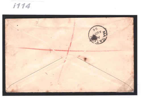 SOUTH AUSTRALIA QV Cover Adelaide Squared Circle GB Cornwall Marazion 1894 i114 - Picture 7 of 12