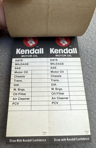 KENDALL LINGUETTE STIPITE PORTA OLIO MOTORE LIBRO DI 50 Bianco/Nero VINTAGE DA COLLEZIONE - Foto 3 di 3