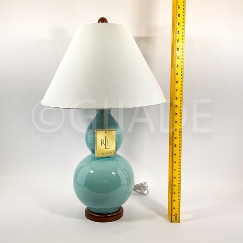 Ralph Lauren 26" Large Table Lamp Porcelain Large With Shade Aqua Blue New - Picture 3 of 7