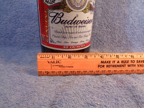 Vtg BIG Large Born 2004 BUDWEISER 40 Oz. Amber Glass Beer Screw Top Bottle & Cap - Picture 13 of 13