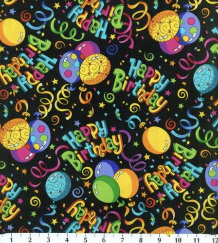FAT QUARTER FELIZ CUMPLEAÑOS 🙂 CELEBRAR 18 X 22 MÁSCARAS 100% ALGODÓN GORRAS APLIQUE - Imagen 4 de 6
