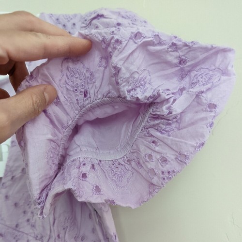ZARA EMBROIDERED EYELET RUFFLED SHORT DRESS LILAC PASTEL PINK M,L - Bild 10 von 13