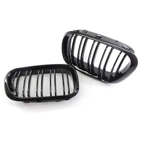 Par de riñones de doble puente parrilla negro brillante para BMW X5 E53 2000-2003 - Imagen 4 de 9