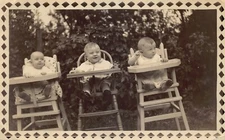 Vintage Cute Babies Highchairs 1940s Photo Infant Toddler Grand Rapids Michigan
