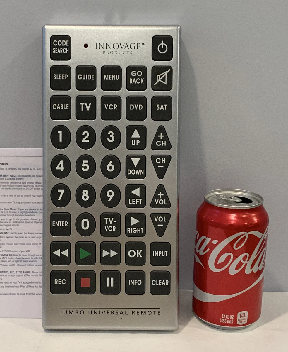 Innovage Jumbo Universal Remote Control Large Buttons With.