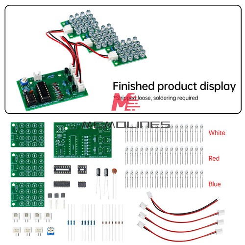 CD4017 + NE555 Flash Light DIY LED Electronic Kit Soldering Learning Project - Picture 2 of 13