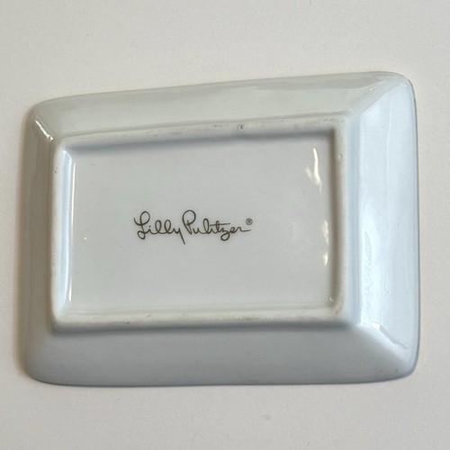 Lilly Pulitzer Trinket Tray It’s Summer Somewhere Metallic Palm Pink Gold 4”X 3” - Picture 4 of 5