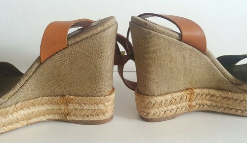 Tory Burch Florian Ankle Strap Platform Espadrille Wedge Jute Heels Size 9B US - Picture 7 of 12