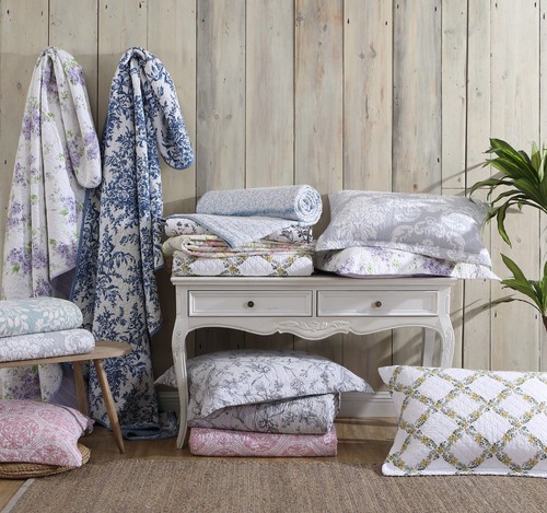 Laura Ashley Venetia Quilt Set 3PC 100% Cotton Reversible Natural Breathable - Picture 6 of 37