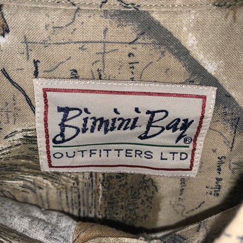 Bimini Bay Men's Button-Down Long Sleeve Shirt Brown Size Large L All Over Print - Picture 8 of 10