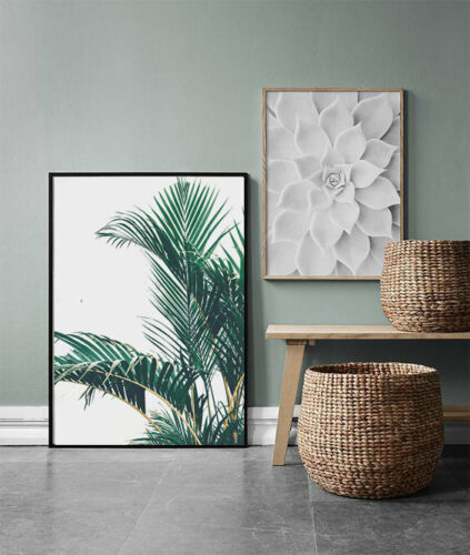 Palm Tree Leaves Tropical Plant Wall Art Print. Great Strong Contrast Theme - Picture 3 of 12