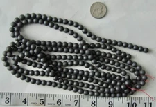 5 Strands Gemstone Bead Lot 8mm Round Matte Hematite Destash 22