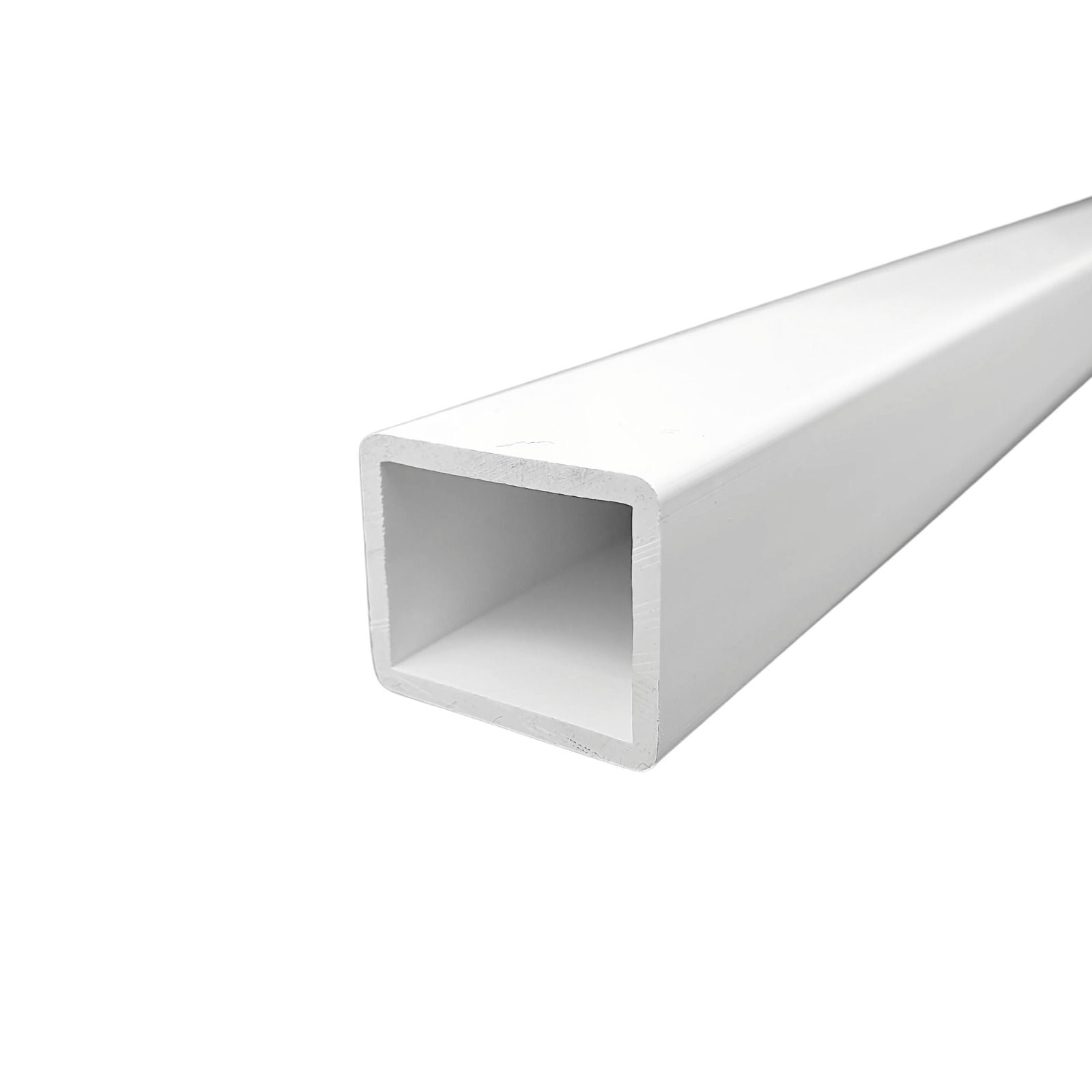 PVC Vierkantrohr weiß Kunststoff Pfosten Profil - ⌀ 7,5-120mm - 10-200cm Länge