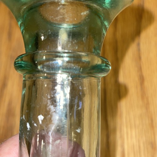 2 Green Recycled Glass Candlestick Candle Holders Upcycle Thanksgiving - 第 4/5 張圖片