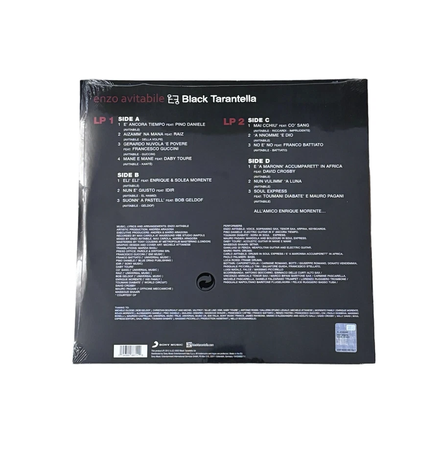ENZO AVITABILE - BLACK TARANTELLA - 2LP VINYL EDIZIONE LIMITATA 10° ANNIVERSARIO - Immagine 2 di 3
