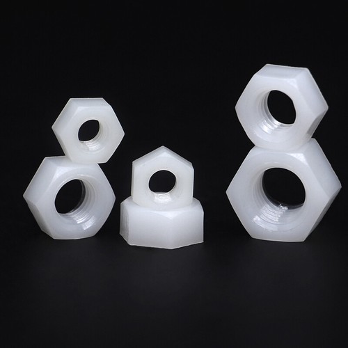 White Nylon Plastic Hex Nuts Full Hexagon Nut M2 M2.5 M3 M4 M5 M6 M8 M10 M12 M14 - Picture 5 of 8
