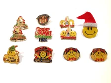 WALMART APPRECIATION HAPPY FACE and CHRISTMAS LAPEL PINS MIXED LOT OF 11