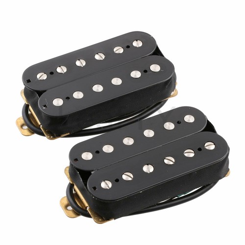 2PCS Alnico 2 Magnet Electric Guitar Pickups Neck Bridge PAF Style Black - Picture 1 of 8