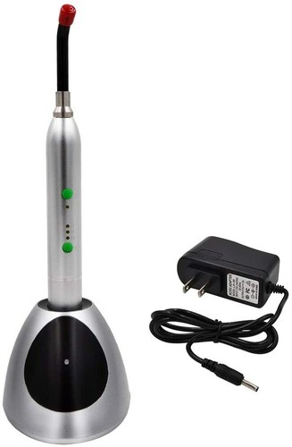 10W Dental Cordless LED Curing Light 2000mw/cm2 Metal Shell Silver USA STOCK - Bild 2 von 12