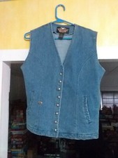 Vintage Harley Davidson Jean Vest Blue AN American Legend Size L Ladies