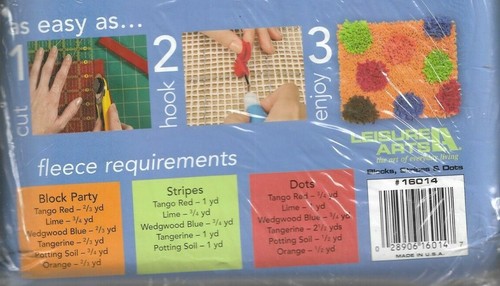 Leisure Arts Hooked on Rugs Contemporary Fleece Rug Kit Sealed 27" x 33" - Picture 4 of 4