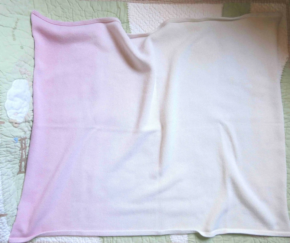 Suéter Tejido Pottery Barn Niños Rosa Desvanecido a Blanco Bebé Niña Manta Usado en Excelente Condición Foto 2 de 3