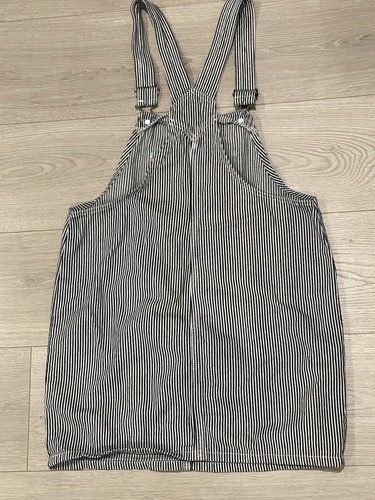 Dickies Girls Kids Railroad Stripped Blue And White Overall Dress Size XL - Picture 2 of 5