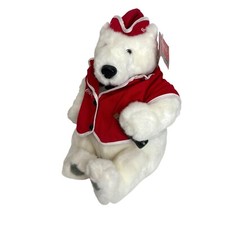 Coca-Cola Polar Bear Plush Red Jacket Hat Bottle Tags