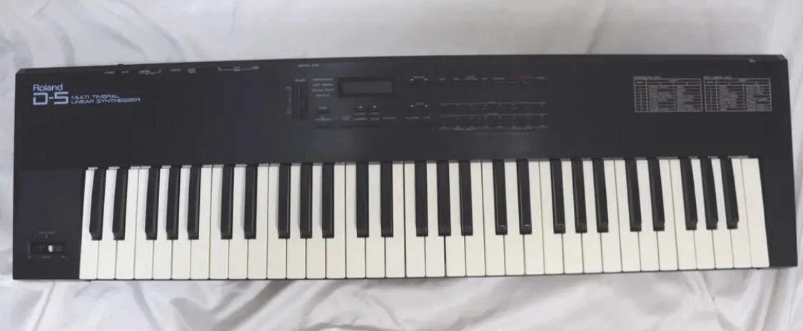 Roland Synthesizer D-5 61 Key Used Black With Ac Adapter Music
