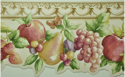 Wallpaper Border Architectural fruits scroll 7084-201B - Picture 1 of 2