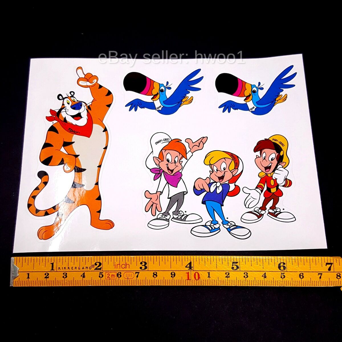 4 x Promo Sheets of Kellogg's Stickers: Tony Tiger, Toucan 4 x Promo Sheets of Kellogg's Stickers: Tony Tiger, Toucan