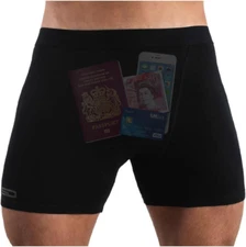 Boxer Brief Shorts - anti Theft, Pickpocket Proof, Travel Pocket Underwear