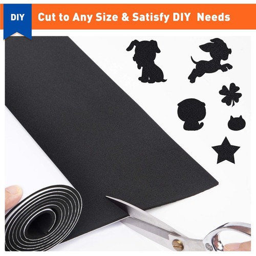 Backed Adhesive Foam Padding 1/16 Inch Thick x 12 Inch W x 59 Inch L Black T - Picture 5 of 7