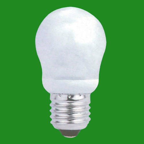 7W (=25W) Mini Golf Ball, Round, G45, CFL, ES E27 Light Bulb, Edison Screw, Lamp - Picture 2 of 3