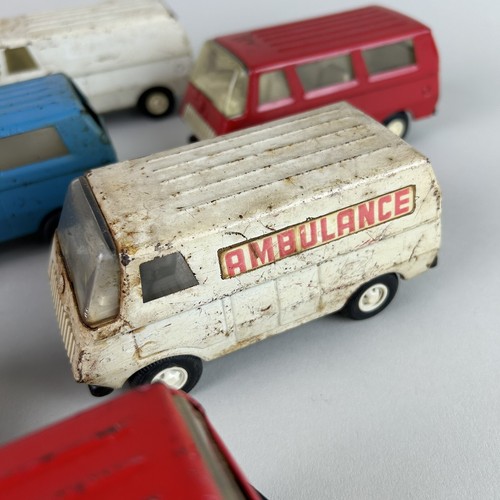 LOT 8 Vintage Tonka Metal Toy 5” Van Bus Ambulance Emergency Red 55450 55360 - Picture 8 of 24