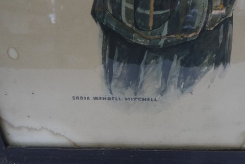 Vintage Used Black Framed Sadie Wendell Mitchell Female Figure Print Art Litho? - Picture 4 of 11