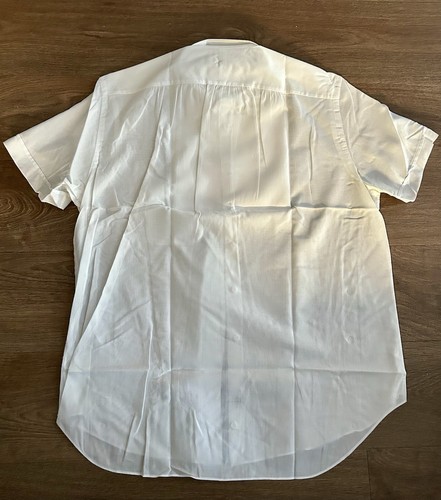 Bruno White Shirt Short Sleeves + Breast Pocket 100% Cotton Collar 17.5” 44 L - Picture 10 of 12