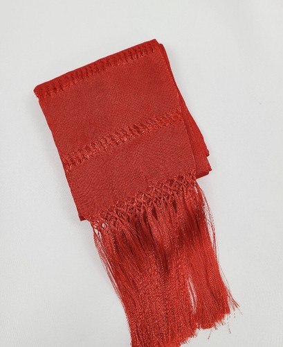Red Mexican Shawl | Rebozo Mexicano. Made in Mexico by artisans. - Picture 2 of 2