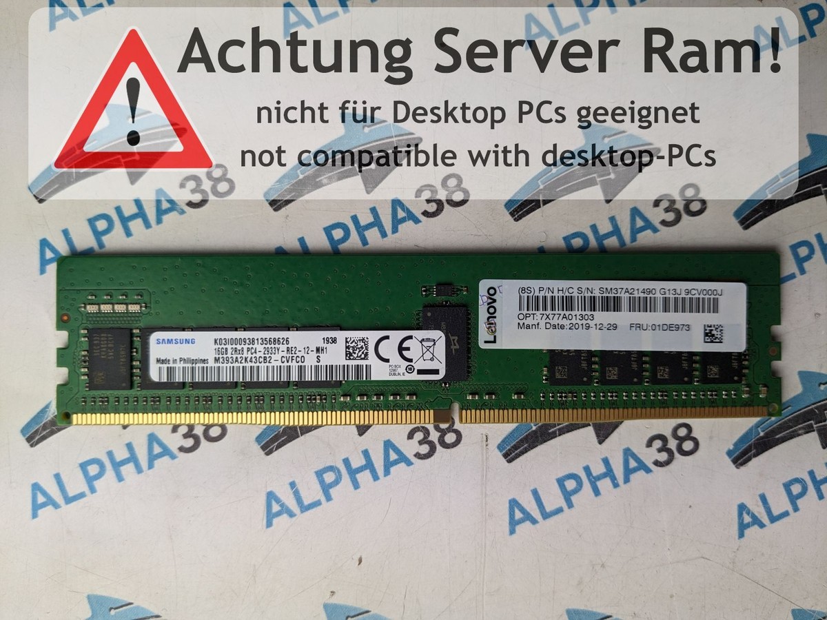 16 GB RDIMM ECC REG DDR4-2933 2Rx8 PC4-2933Y-RE2-12-MH1