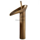 New Retro Brass Monobloc Bathroom Waterfall Basin Mixer Tap Washroom Sink Faucet