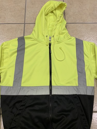 Adult L ML Kishigo Hooded High Visibility Reflective Jacket JS102 Hi Viz Hi Vis - Picture 2 of 5