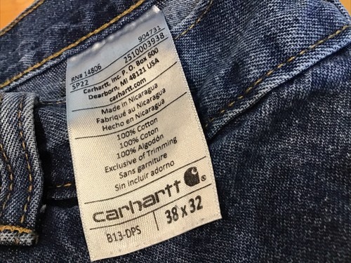 Carhartt Jeans Mens 38x32* Hemmed To 31” Carpenter B13-DPS Loose Straight - Picture 5 of 5