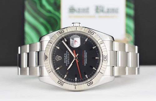 ROLEX 18kt White Gold & SS DateJust Turn-O-Graph Black Dial 116264 SANT BLANC - Picture 4 of 7