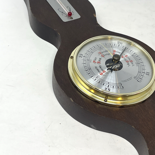 Barometer Thermometer Hygrometer Weather Wall Station Wood Silver Metal Japan - Foto 16 di 23