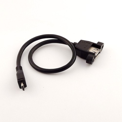 1x USB 2.0 A Female Panel Mount to Micro USB Male Adapter Cable for Android 1FT - Picture 5 of 5