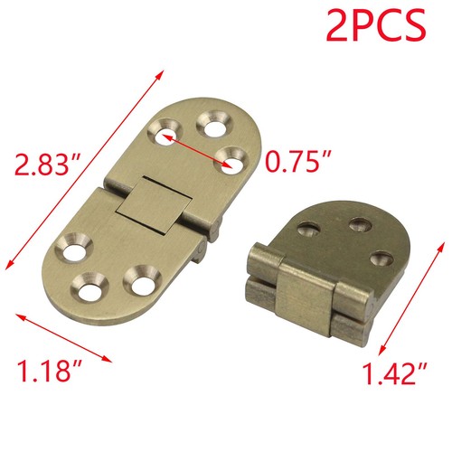 2 Pack Solid Brass Folding Hinges, 2.83x1.18, Butler Tray, Flip Top, Table - Picture 2 of 3