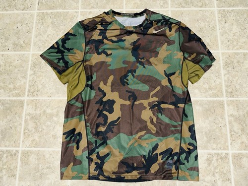 Nike Pro Combat Hypercool Shirt Mens Size XXL Fitted Camo Print Lightweight