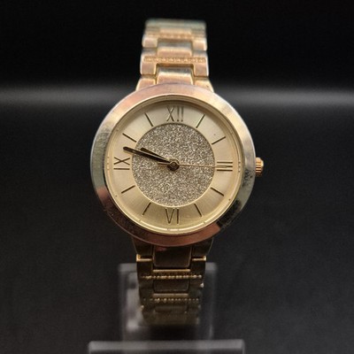 Glitzernde Bijou Brigitte Damen Uhr   Goldenes Design mit römischen Ziffern