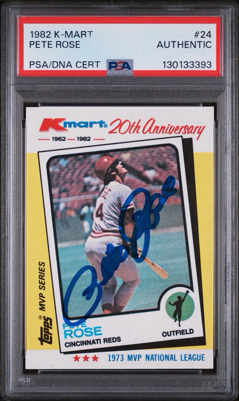 1982 K-Mart Pete Rose Topps MVP Series PSA/DNA Autograph Cincinnati Reds #24